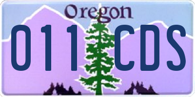 OR license plate 011CDS