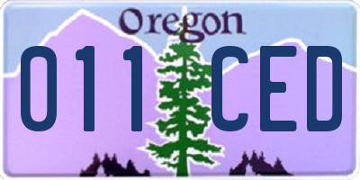 OR license plate 011CED