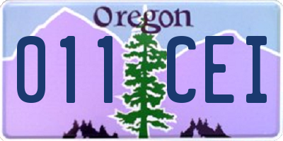 OR license plate 011CEI