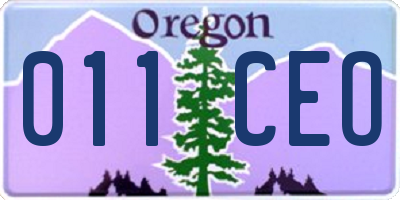 OR license plate 011CEO