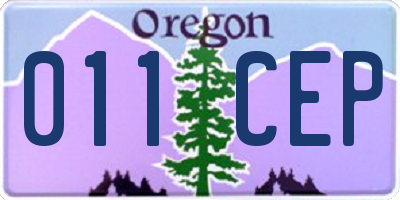 OR license plate 011CEP