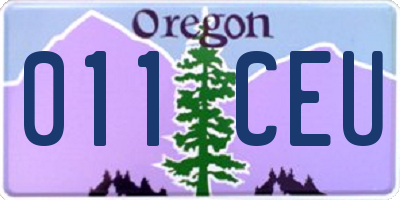 OR license plate 011CEU
