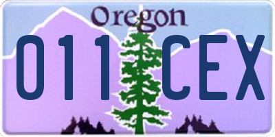 OR license plate 011CEX