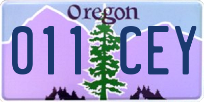 OR license plate 011CEY