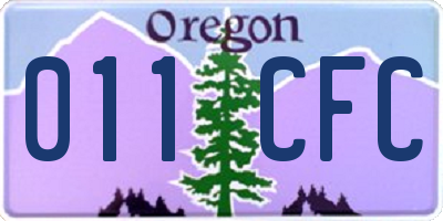 OR license plate 011CFC