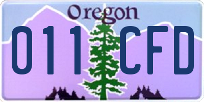 OR license plate 011CFD