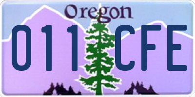 OR license plate 011CFE