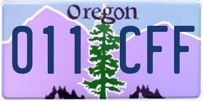 OR license plate 011CFF