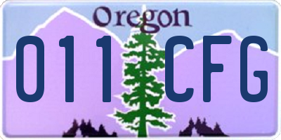 OR license plate 011CFG
