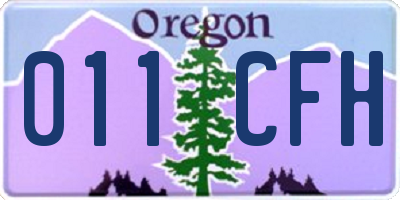 OR license plate 011CFH