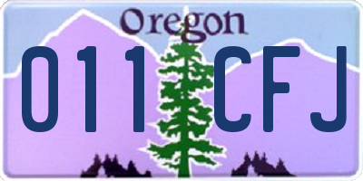 OR license plate 011CFJ