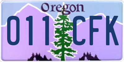 OR license plate 011CFK