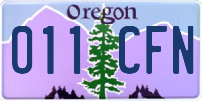 OR license plate 011CFN