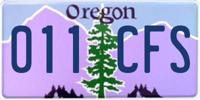 OR license plate 011CFS