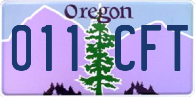 OR license plate 011CFT