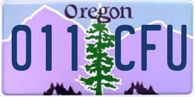 OR license plate 011CFU
