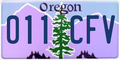 OR license plate 011CFV
