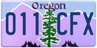 OR license plate 011CFX