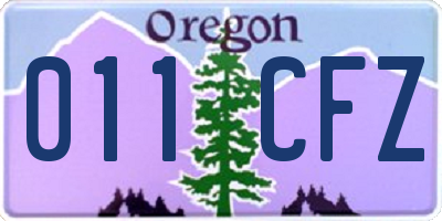 OR license plate 011CFZ