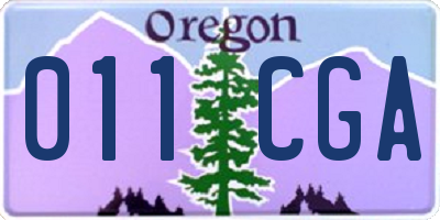 OR license plate 011CGA