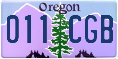 OR license plate 011CGB