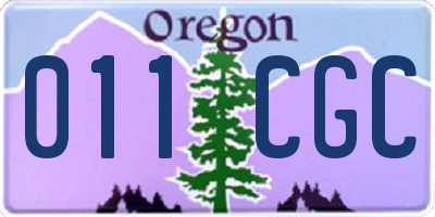 OR license plate 011CGC