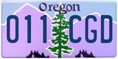 OR license plate 011CGD