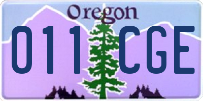 OR license plate 011CGE