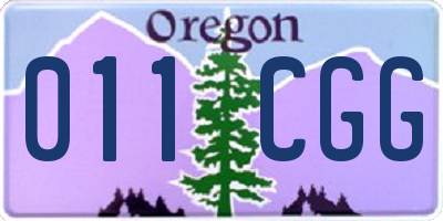 OR license plate 011CGG