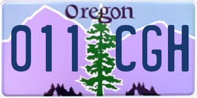 OR license plate 011CGH