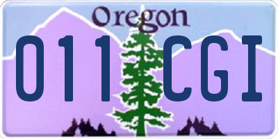 OR license plate 011CGI