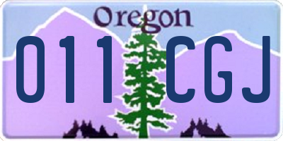 OR license plate 011CGJ