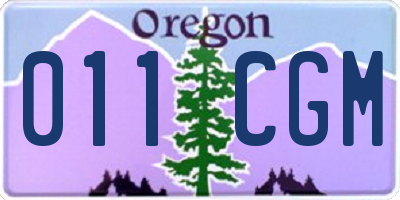 OR license plate 011CGM