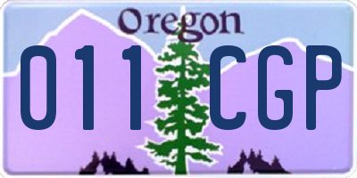 OR license plate 011CGP