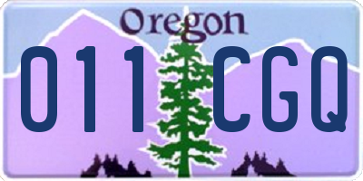 OR license plate 011CGQ