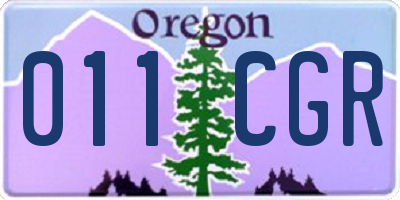 OR license plate 011CGR