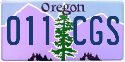 OR license plate 011CGS