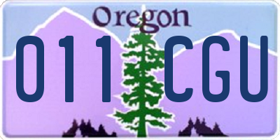 OR license plate 011CGU
