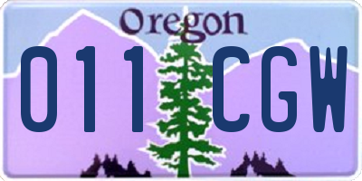 OR license plate 011CGW