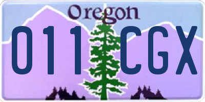 OR license plate 011CGX
