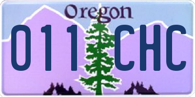OR license plate 011CHC