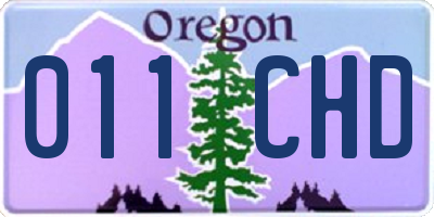 OR license plate 011CHD