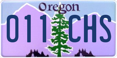 OR license plate 011CHS