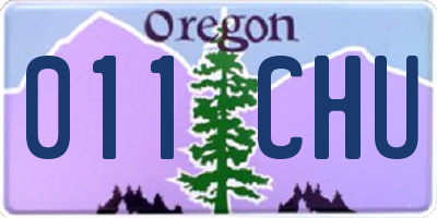 OR license plate 011CHU