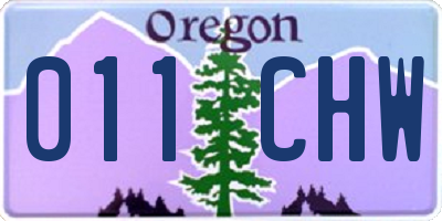 OR license plate 011CHW