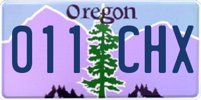 OR license plate 011CHX