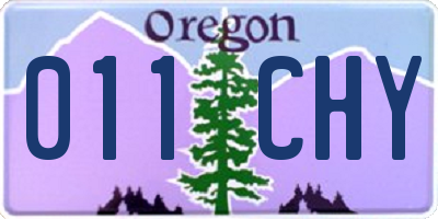 OR license plate 011CHY