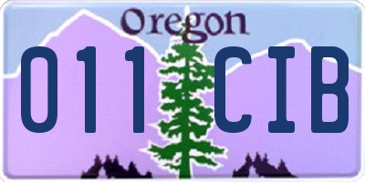 OR license plate 011CIB