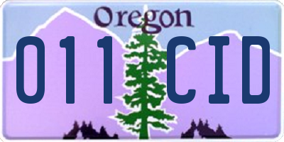 OR license plate 011CID