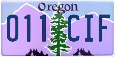 OR license plate 011CIF
